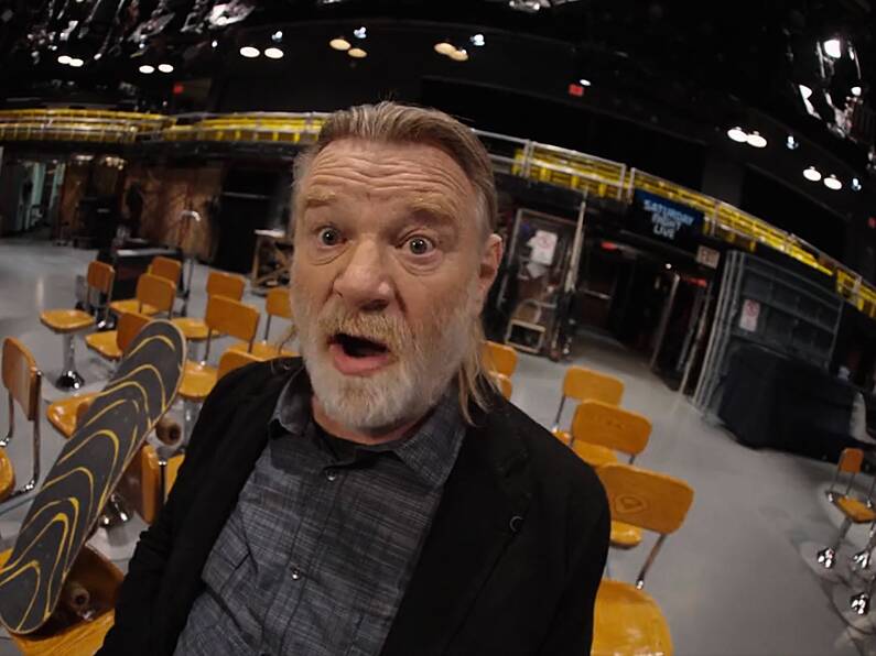 Brendan Gleeson causes havoc on a skateboard for Saturday Night Live