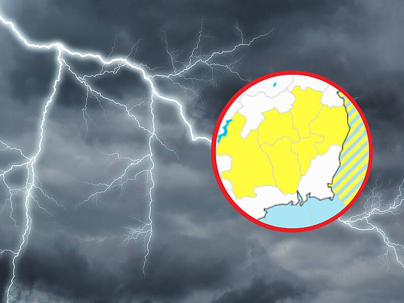 Thunderstorm warning issued for three South East counties