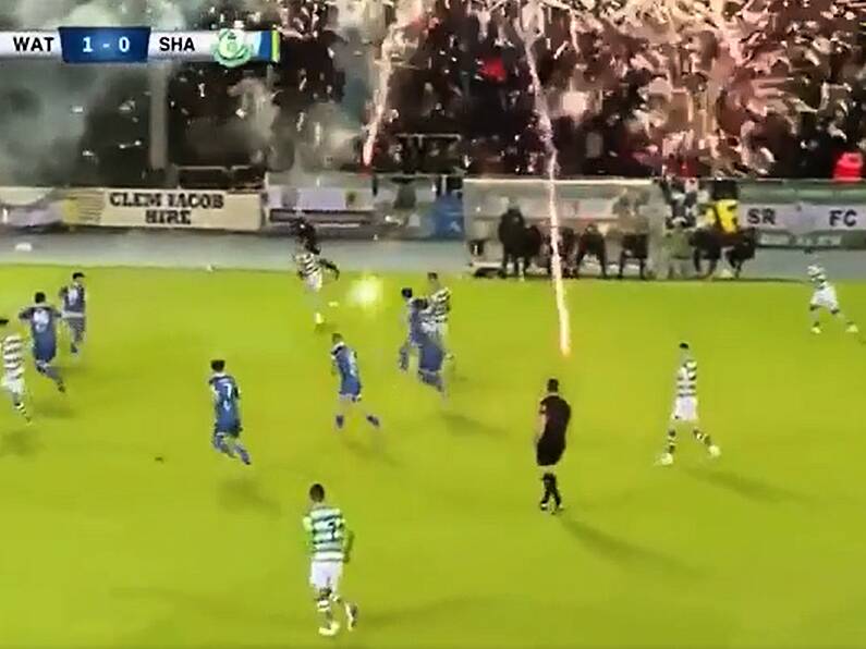 Two arrested and one injured after fireworks set off at Waterford match last night