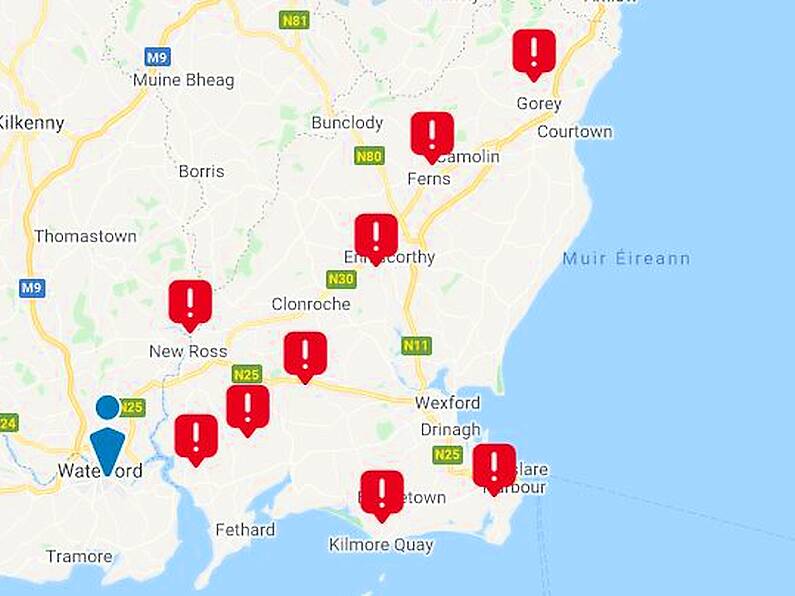 Homes and businesses in Wexford still without power following Storm Barra