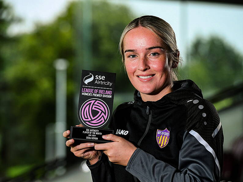 Wexford FC's Ceola Bergin wins Premier Division Player of the Month