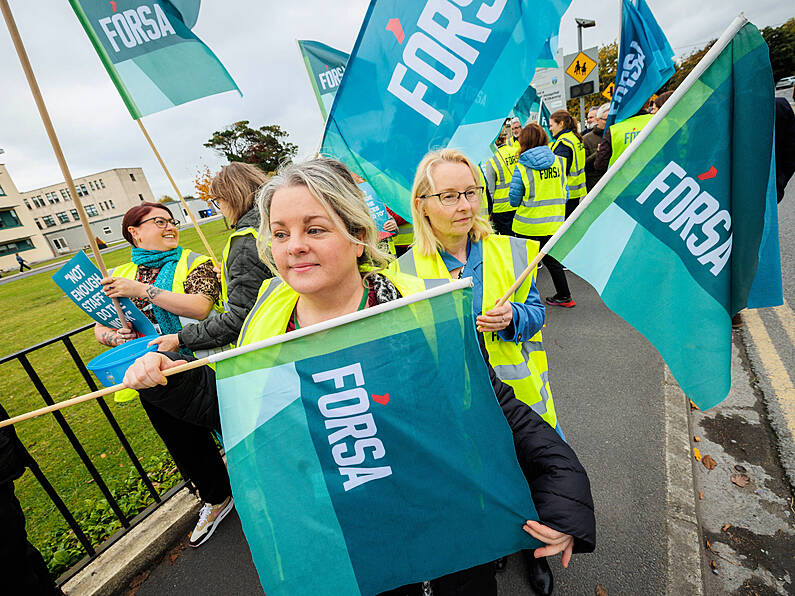 Fórsa members stage protest at St Luke's Hospital Kilkenny