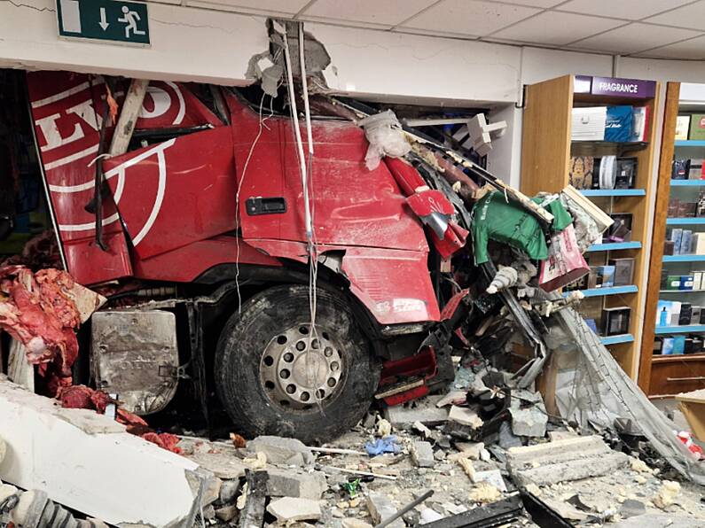 Lorry skids on black ice and crashes into pharmacy