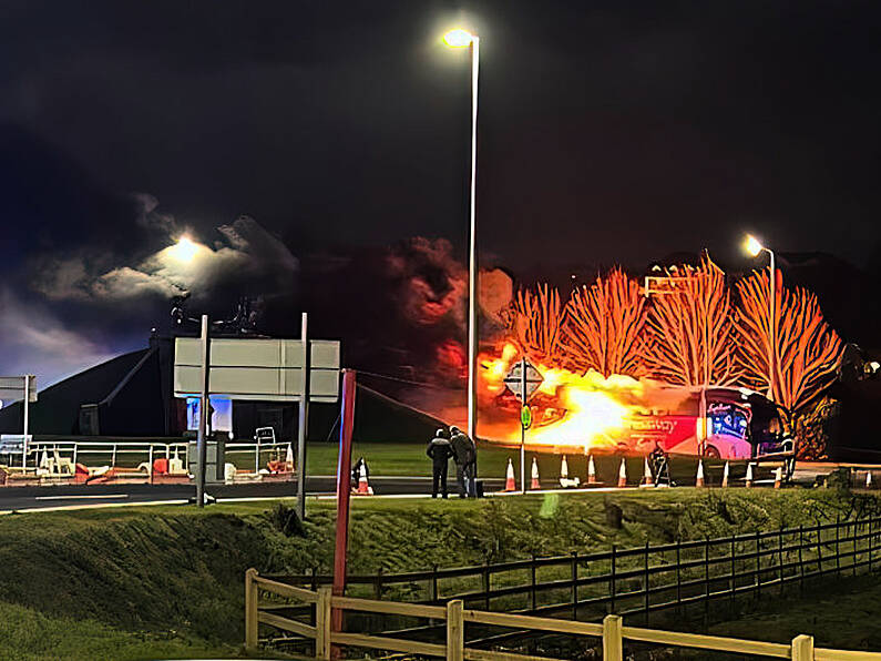 Watch as Bus Éireann coach bursts into flames