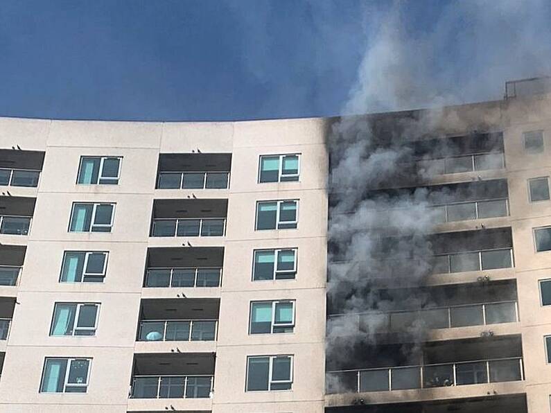 Fire crews battle blaze at Dublin high-rise building