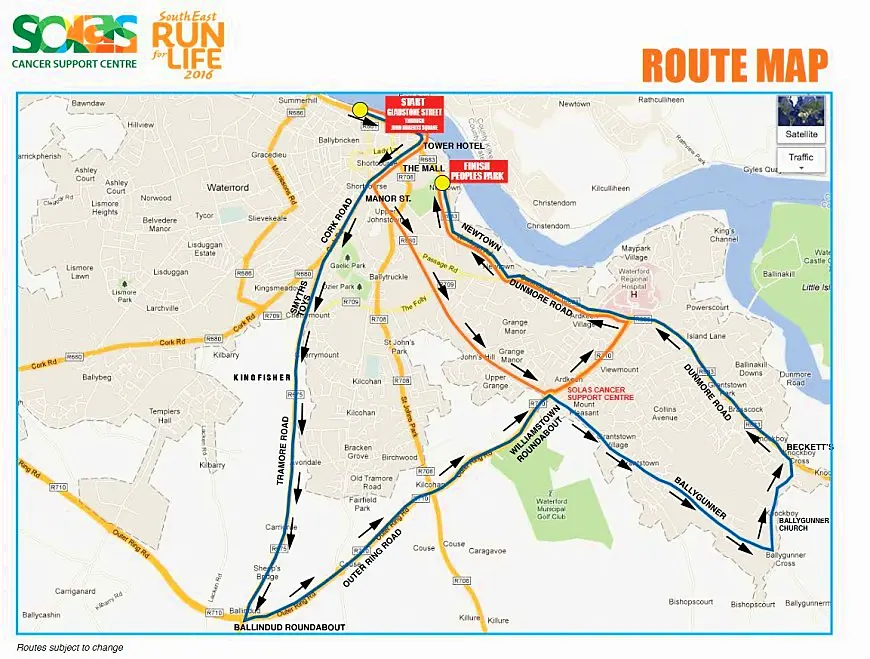 Run For Life map