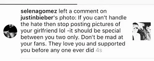 selena comment