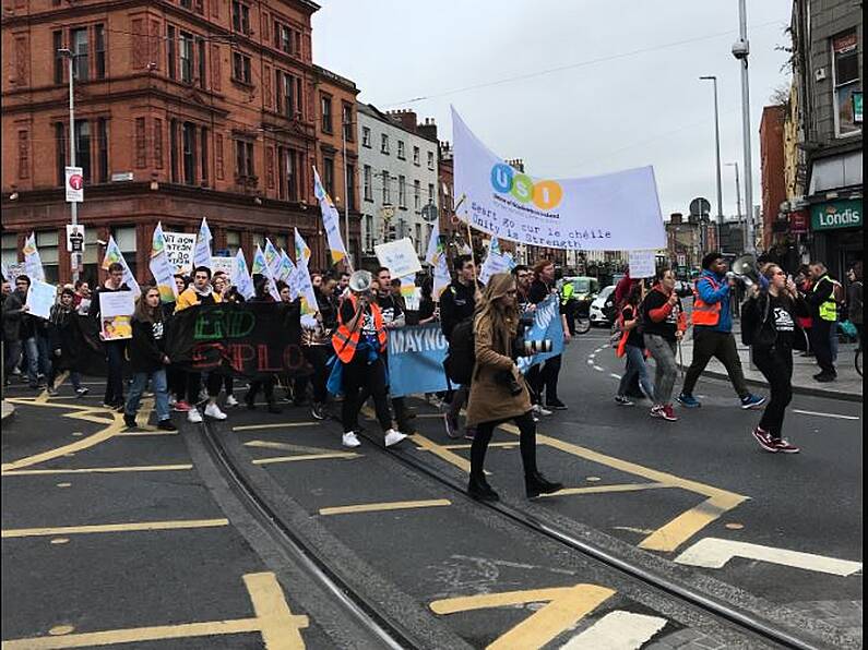 Housing protest taking place outside the Dáil this lunchtime