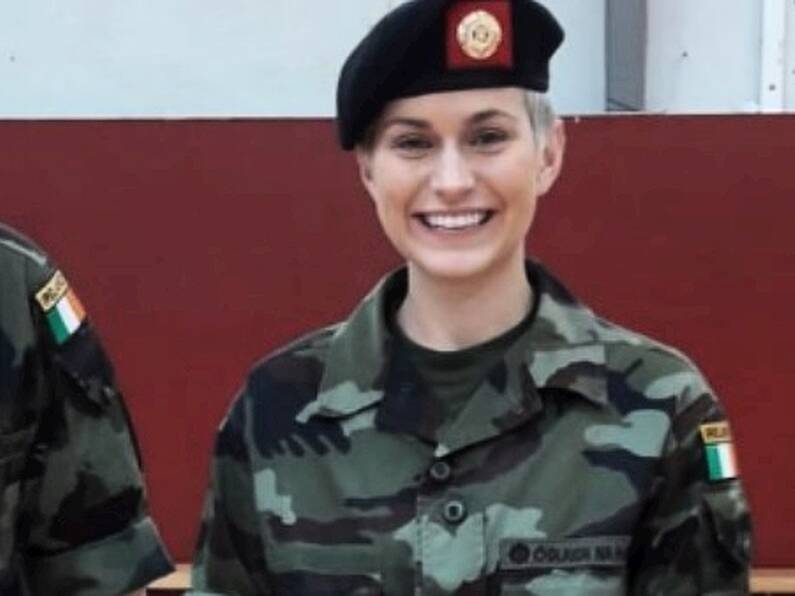 Former Rose of Tralee Maria Walsh passes out as a trooper in the Reserve Defence Forces