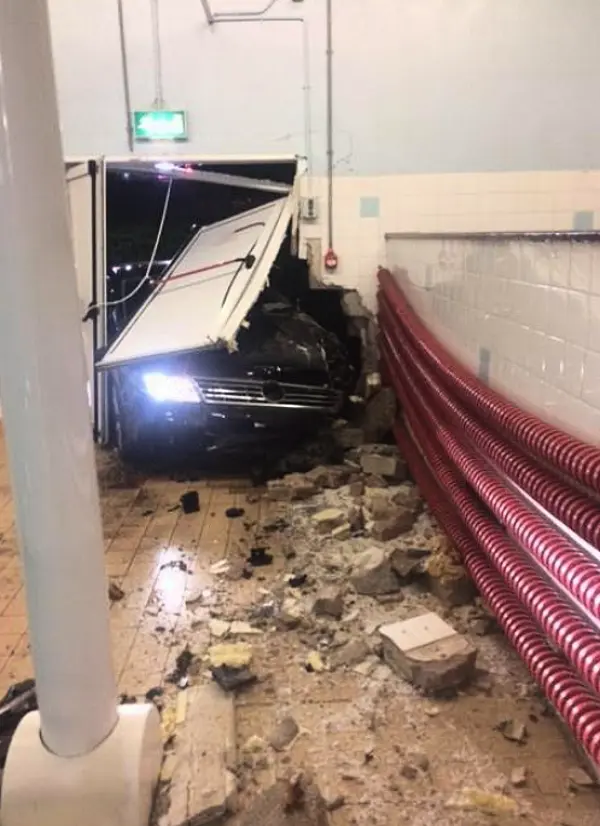 Cork swimming pool closed after car crashes through wall