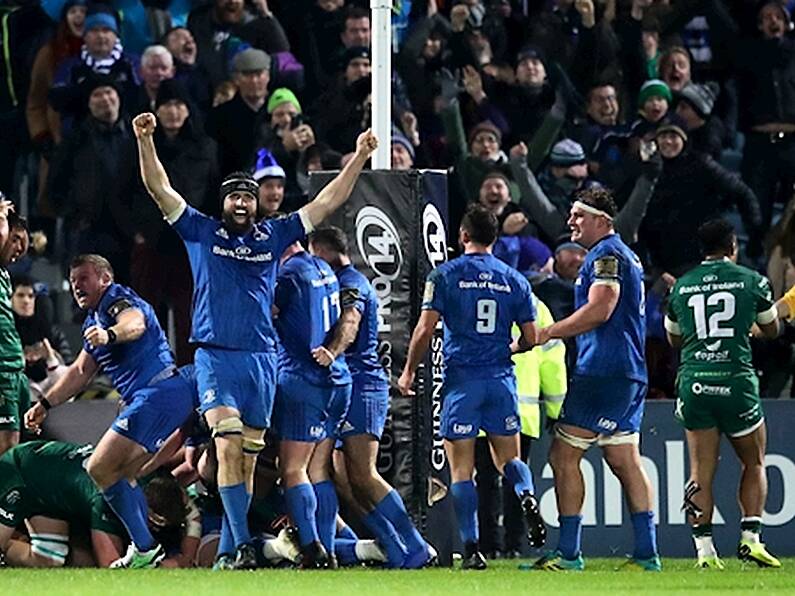 Leinster score last-gasp try after 41 phases to beat Connacht in Christmas cracker