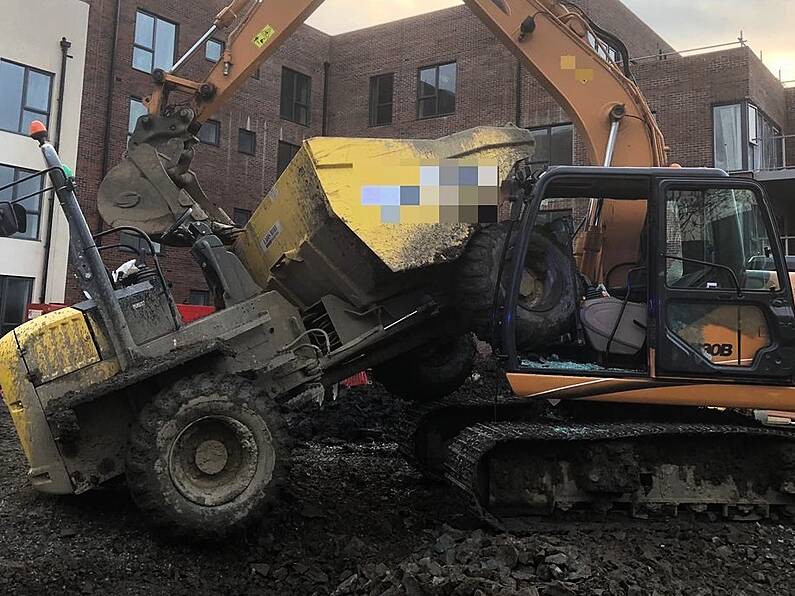 Driver taken to hospital after collision on building site