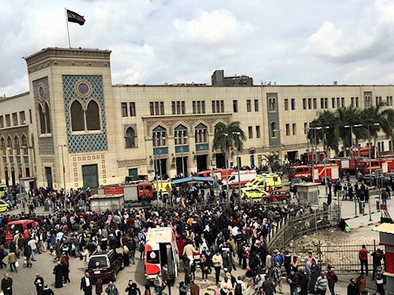 At least 20 killed and 40 injured in fire at train station in Egypt