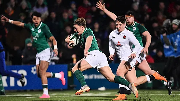 Ireland U20s come from 11 points down to earn bonus-point win over England U20s