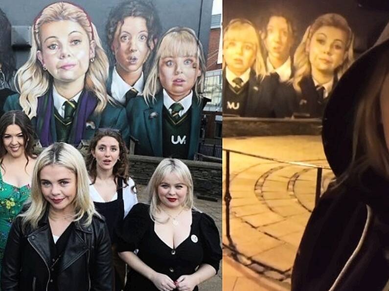 WATCH: Nicola Coughlan reacts to seeing the Derry Girls mural for the first time