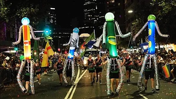 Pictures: Panti Bliss leads Irish float in front of half a million people at Sydney's Mardi Gras