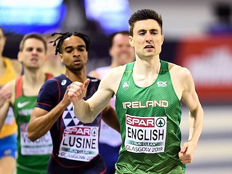 Mark English wins his 800m heat at European Indoors