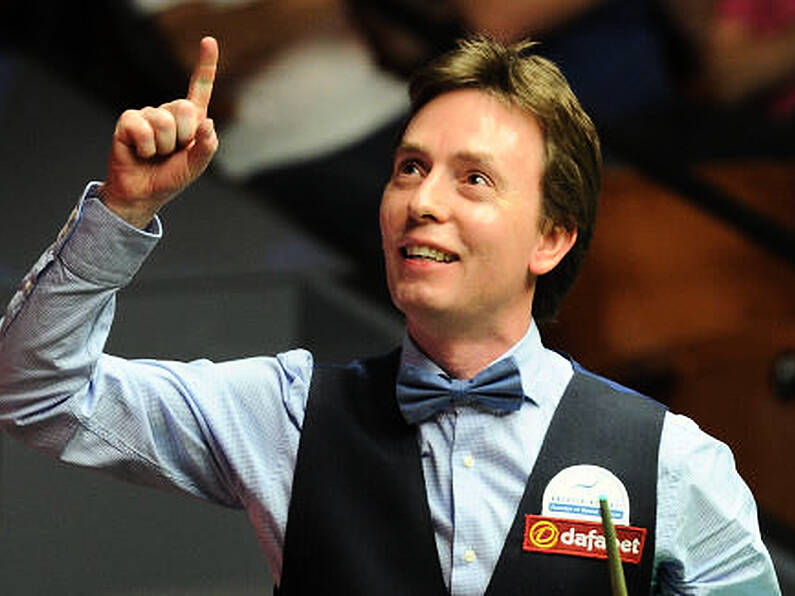 Actor Jackie Chan shows off snooker skills to Ireland's Ken Doherty