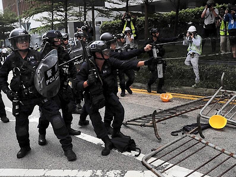 Hong Kong police beat up unarmed extradition law protestor