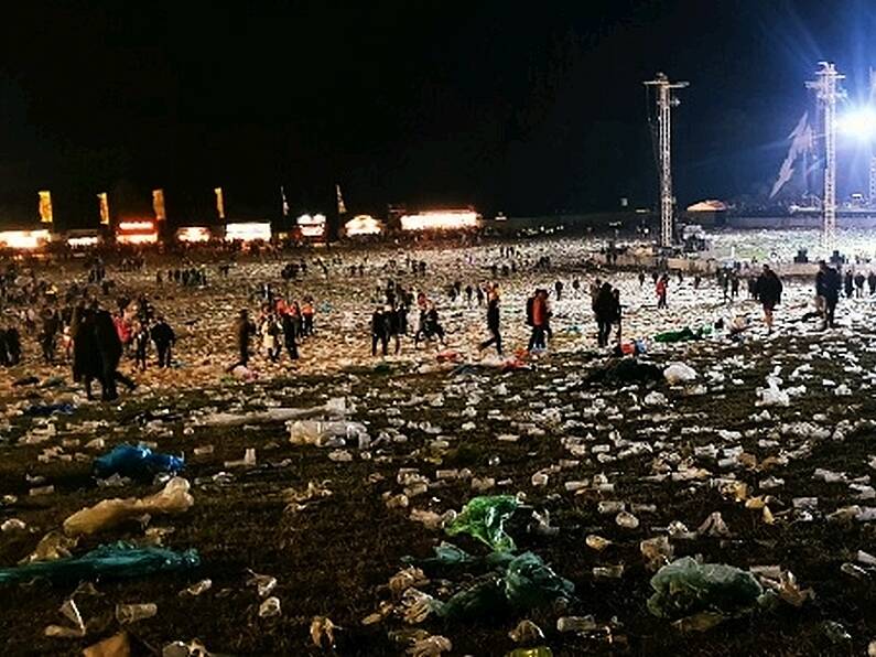 Shocking images of the amount of plastic left behind after Metallica gig