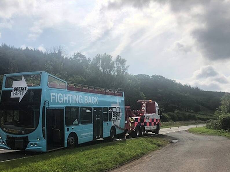 Brexit Party bus left abandoned with doors open on Welsh road ‘had mechanical fault’