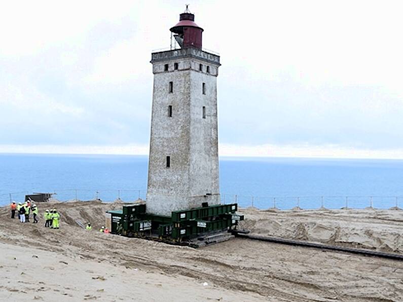 Engineers put 120-year-old lighthouse on wheels to save it from North Sea erosion