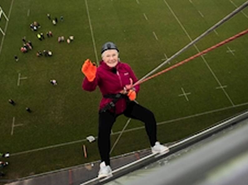 Angela, 76, abseils down Thomond Park for charity