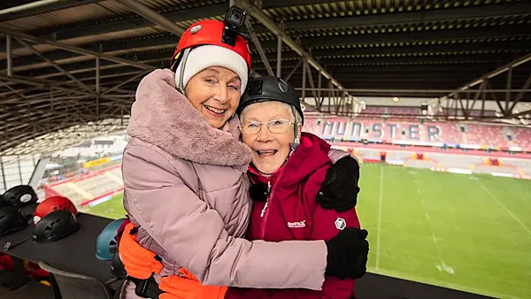 Angela, 76, abseils down Thomond Park for charity