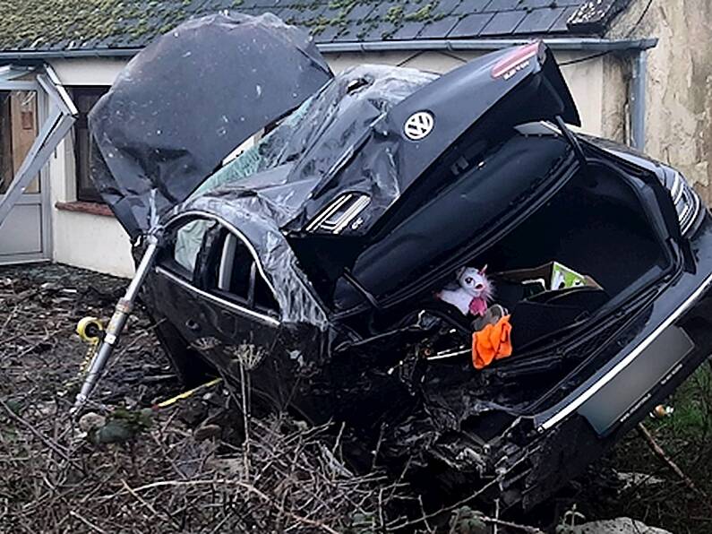 Car ploughs into porch of house; man arrested