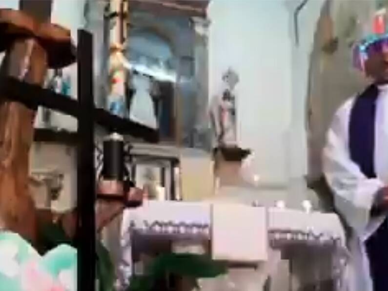 Italian priest accidentally activates Facebook filters while live-streaming mass