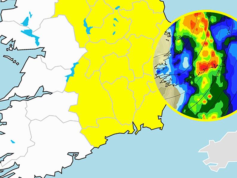 Yellow rainfall warning remains in place for entire South East