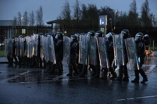 Police blast rioters with water cannon as violence flares again in N Ireland