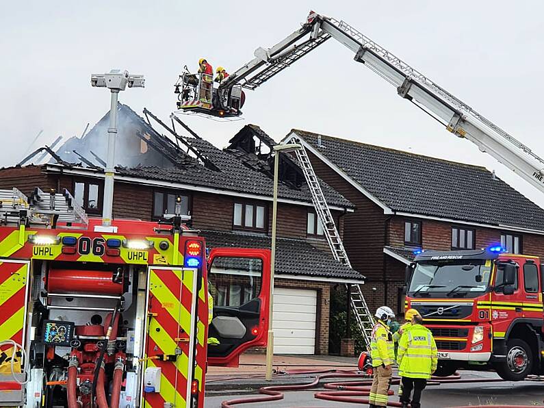 Two houses in the UK have been partially destroyed after they were hit by lightning