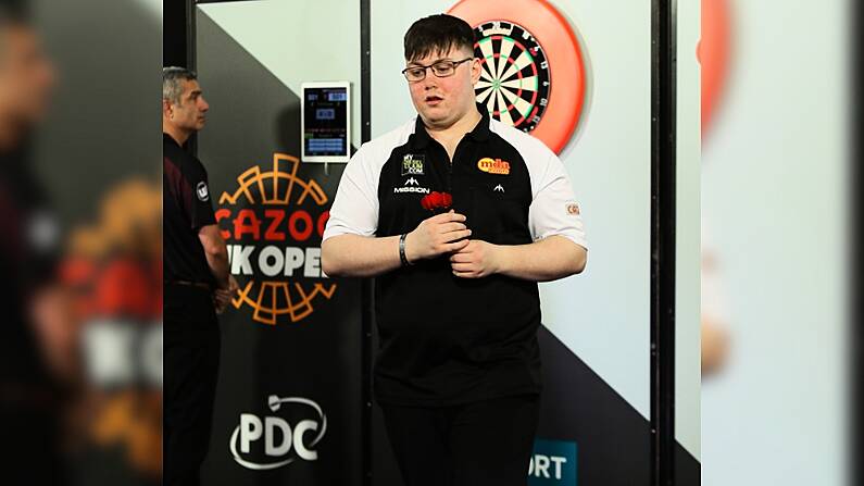 Tipperary's Dylan Slevin in World Darts Championship action this evening