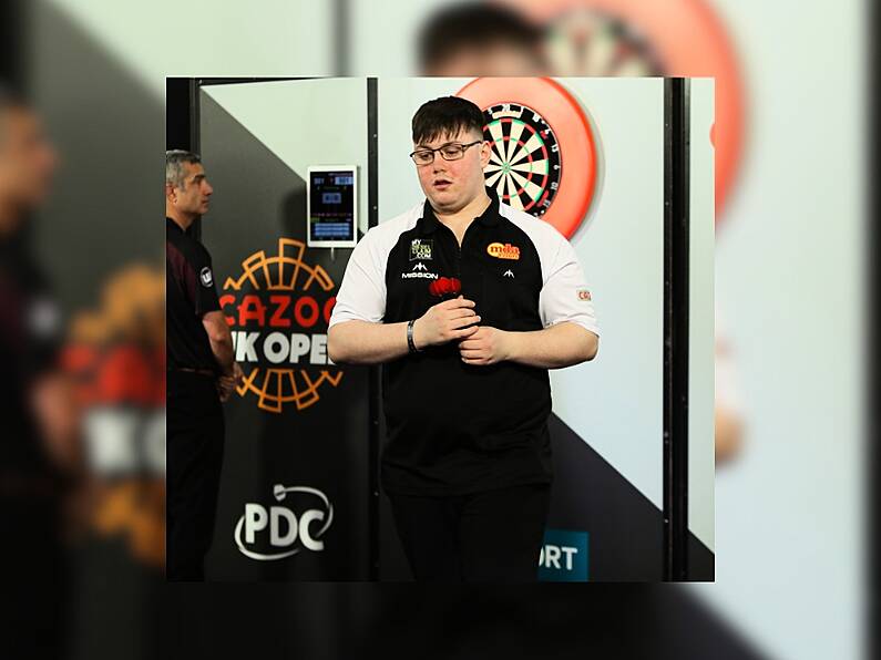 Tipperary's Dylan Slevin in World Darts Championship action this evening