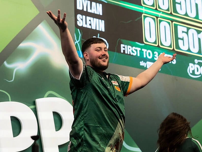 Tipperary's Dylan Slevin in action tonight at the Ally Pally