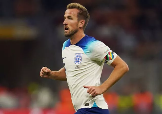 Harry Kane pictured wearing the armband during the Nations League match against Italy in September