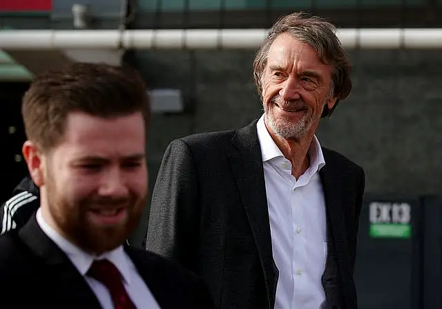 Sir Jim Ratcliffe, right, at Old Trafford 