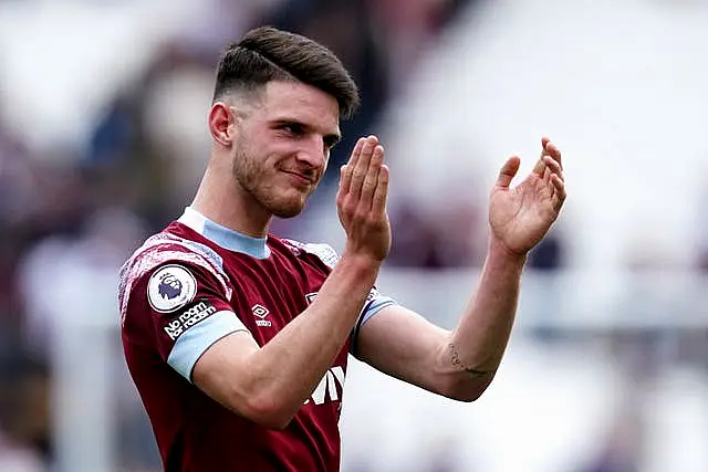 West Ham's Declan Rice is set to depart the London Stadium this summer