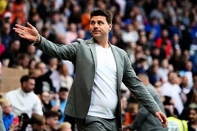 Mauricio Pochettino waves to the crowd at Soccer Aid