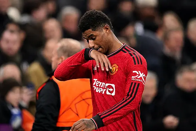 Marcus Rashford was shown a red card in United's Champions League defeat in Copenhagen on November 8