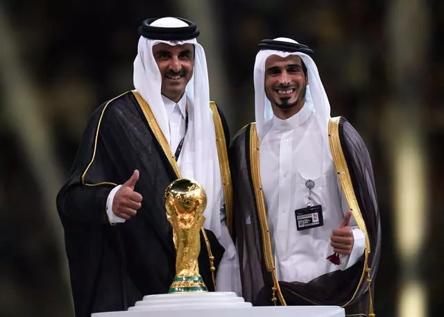 Sheikh Jassim (right) at the World Cup final