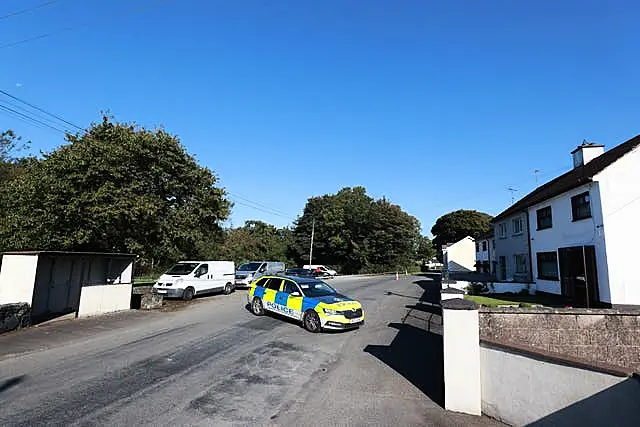 Police at the scene following a shooting in the Ballsmill Road area of Crossmaglen