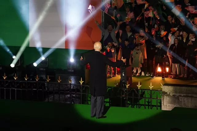 Joe Biden delivers a speech at St Muredach’s Cathedral in Ballina