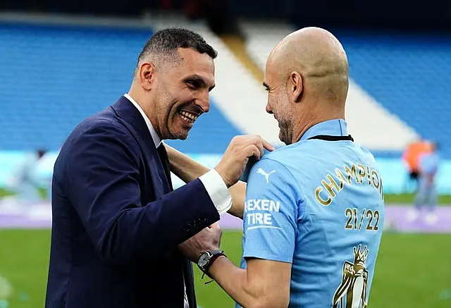 Khaldoon Al Mubarak and Pep Guardiola