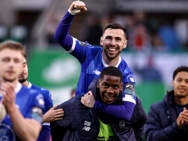 Blues celebrate following 3-1 win over Shamrock Rovers