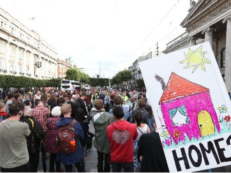 Demonstrators march and occupy vacant house in Dublin to protest housing conditions