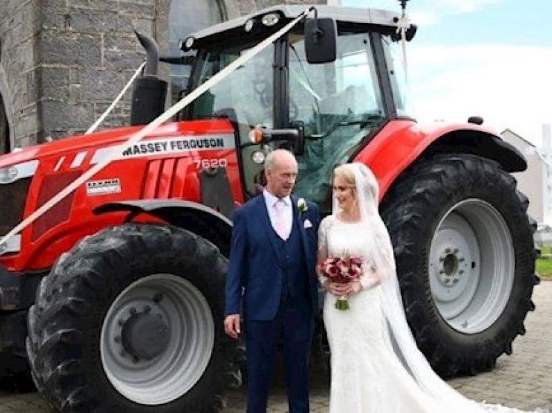 WATCH: bride drives tractor to her own wedding