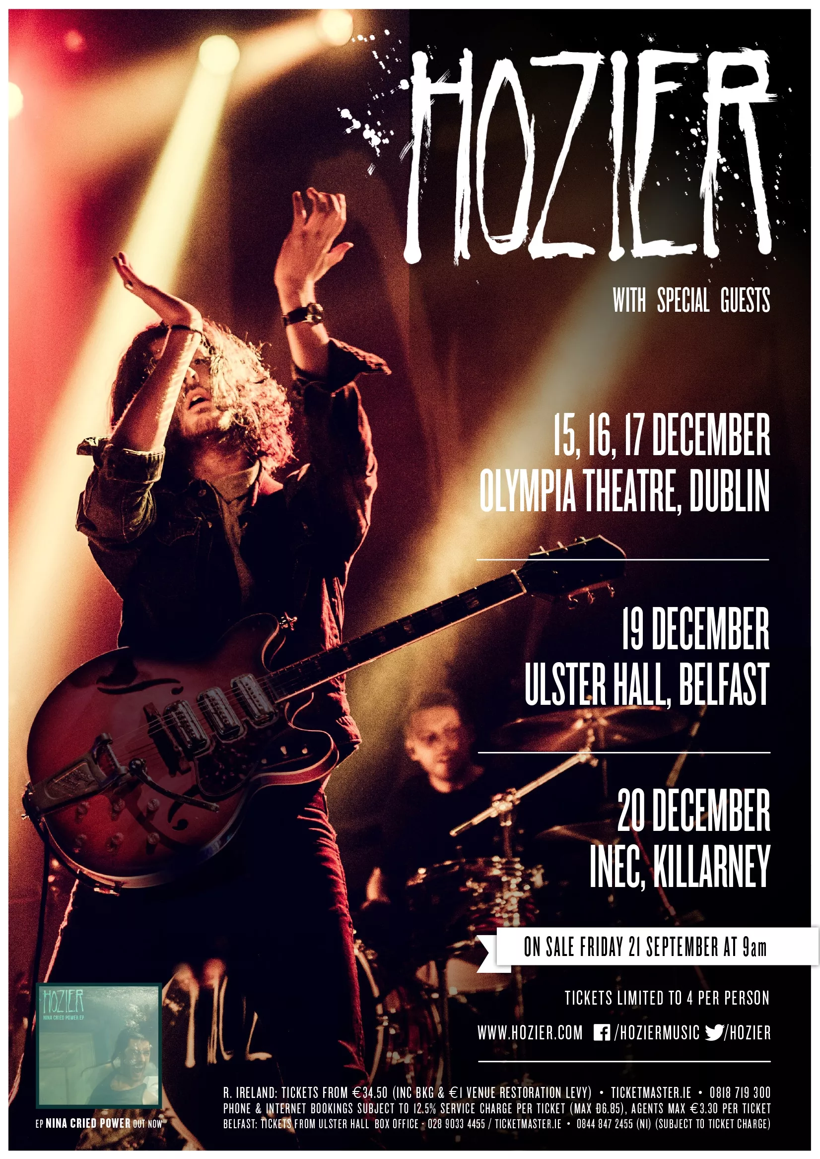 Hozier announces five Irish dates as part of European tour
