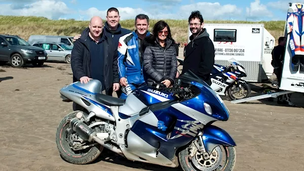 Watch this Clare man break the motorbike sand speed record